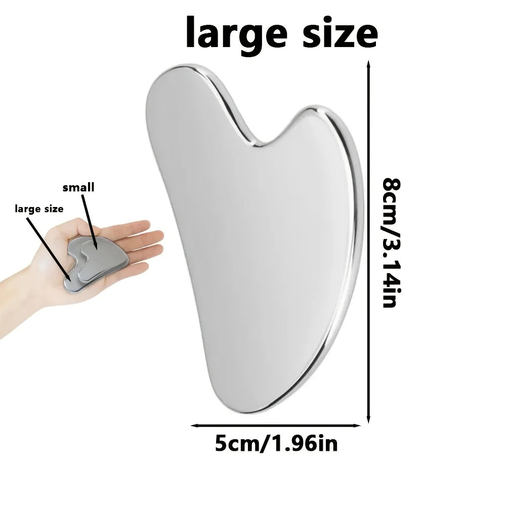 Pure Plus Stainless Steel Gua Sha Tool - Facial Massage & Skincare