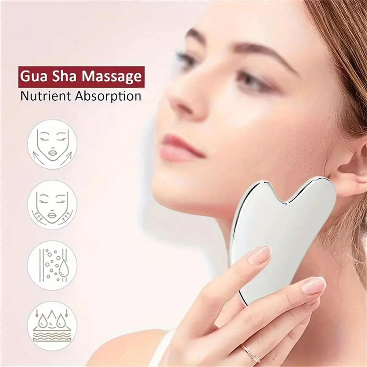 Pure Plus Stainless Steel Gua Sha Tool - Facial Massage & Skincare