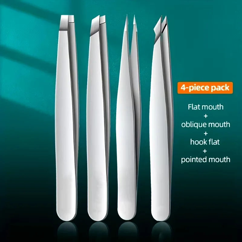 Pure Plus Precision Stainless Steel Tweezers - Eyebrow & Hair Removal Tool