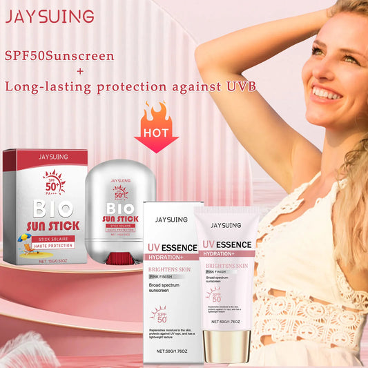 Spf 50+ Sunscreen Stick Hydrating Oil Free Anti Sun UV Protection Natural Sunblock Isolation Cream Mild Face Body Moisturizer