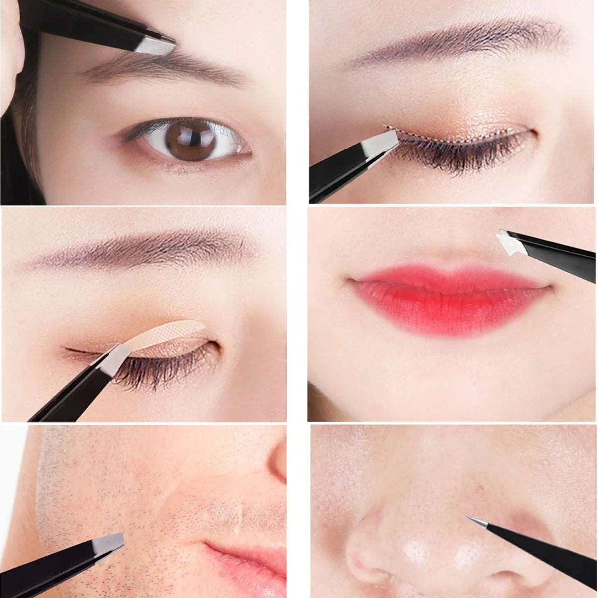 Pure Plus Precision Stainless Steel Tweezers - Eyebrow & Hair Removal Tool