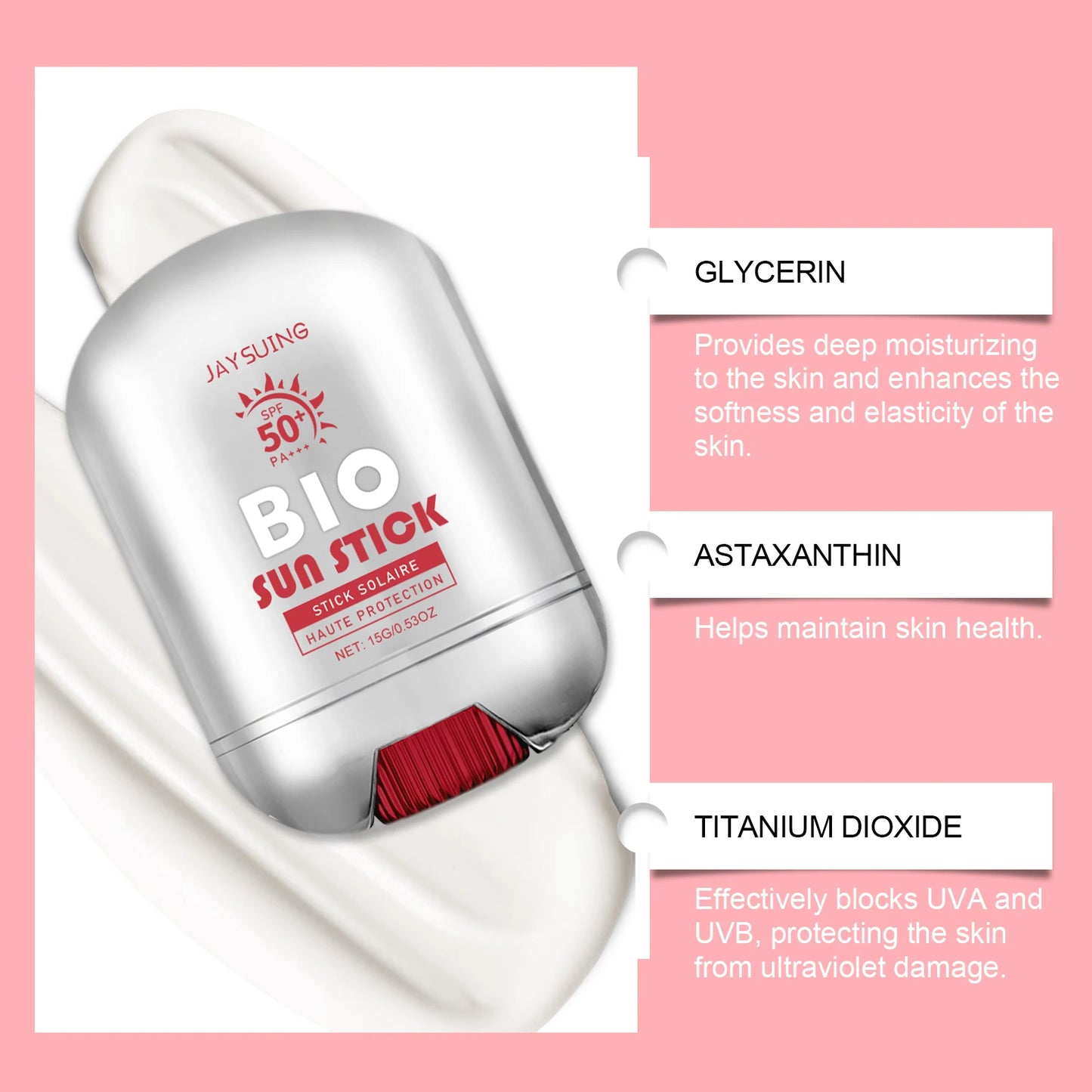 Spf 50+ Sunscreen Stick Hydrating Oil Free Anti Sun UV Protection Natural Sunblock Isolation Cream Mild Face Body Moisturizer