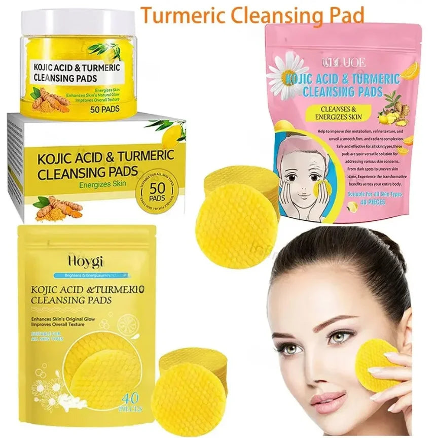 Pure Plus Turmeric & Kojic Acid Cleansing Pads - Gentle Exfoliation & Brightening