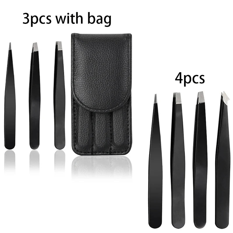 Pure Plus Precision Stainless Steel Tweezers - Eyebrow & Hair Removal Tool