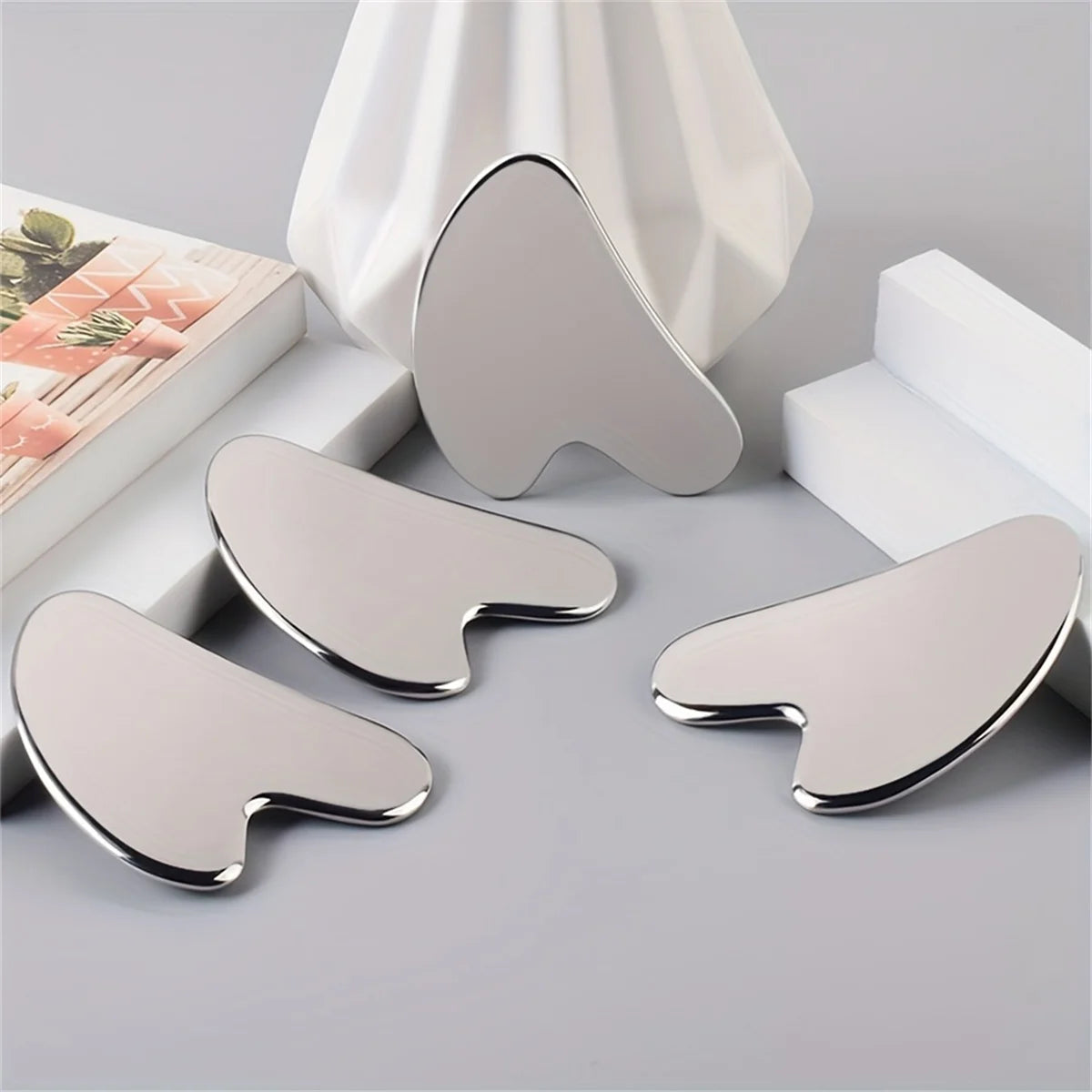 Pure Plus Stainless Steel Gua Sha Tool - Facial Massage & Skincare