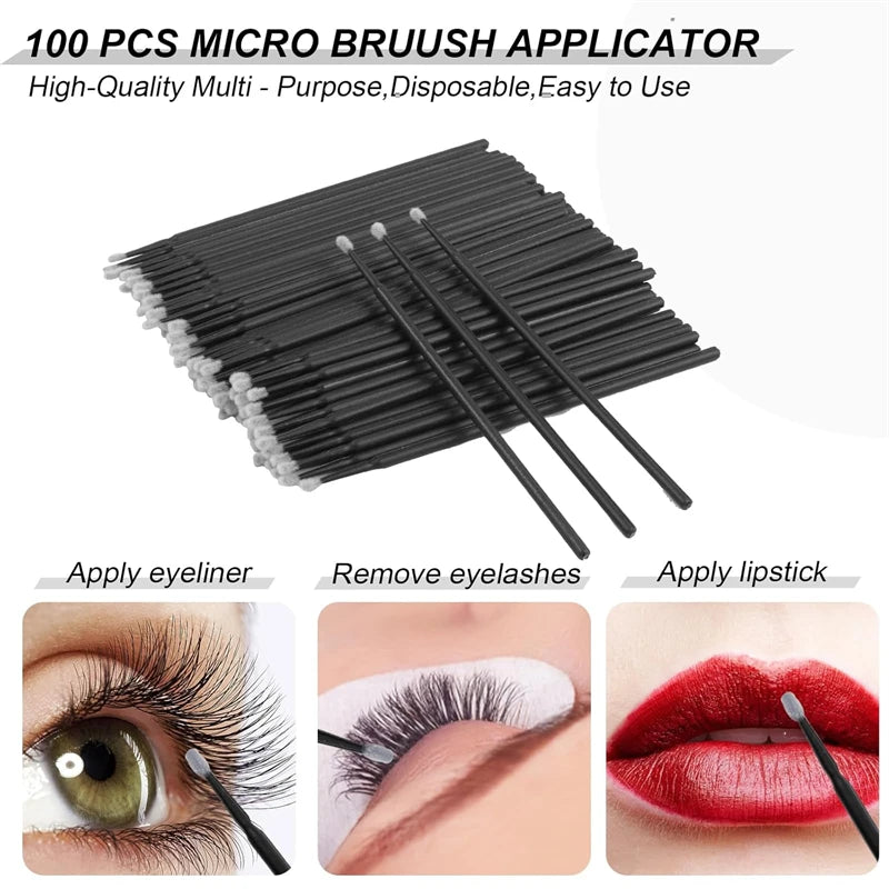 Pure Plus Disposable Eyelash & Lip Brushes - Makeup Applicator Set