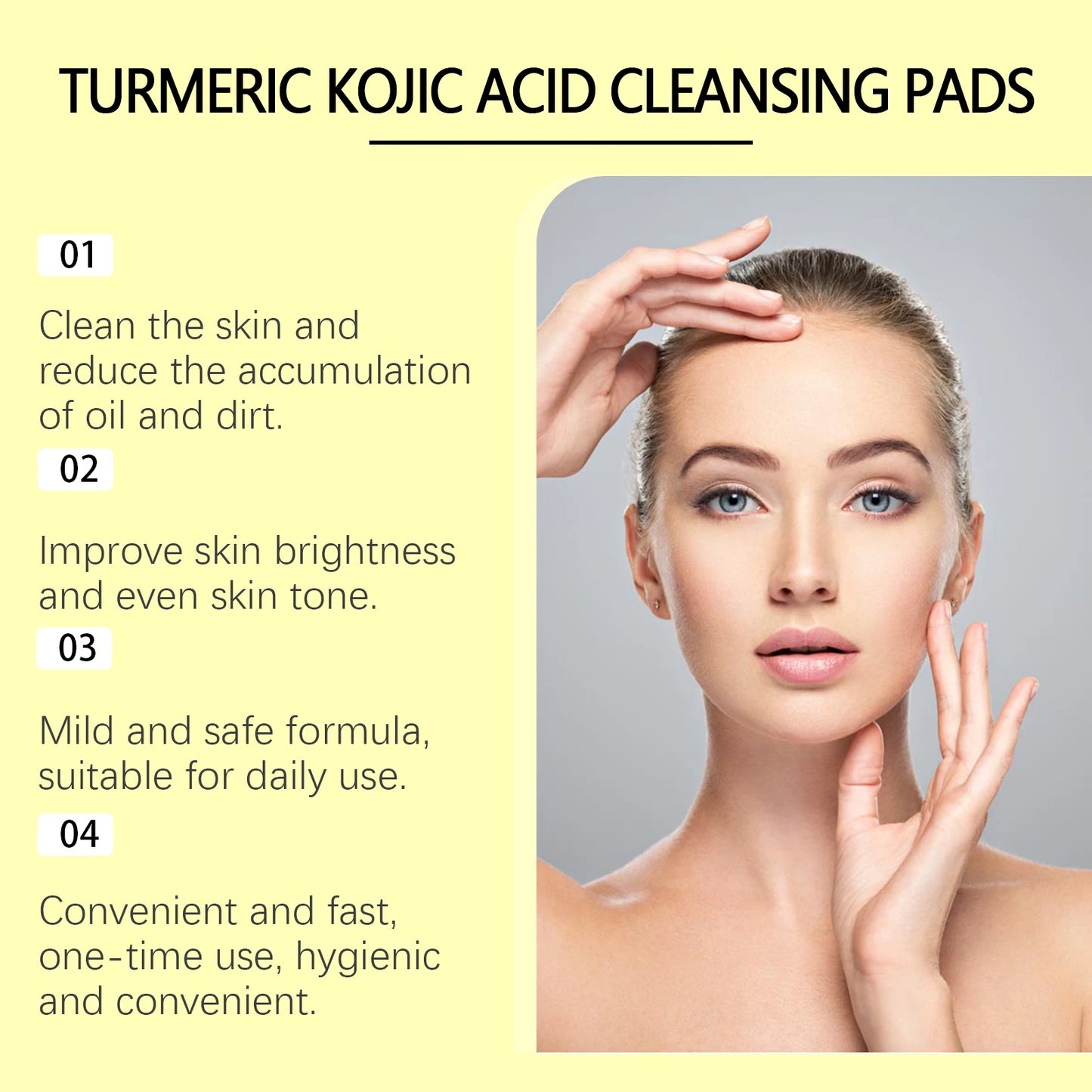 Pure Plus Turmeric & Kojic Acid Cleansing Pads - Gentle Exfoliation & Brightening