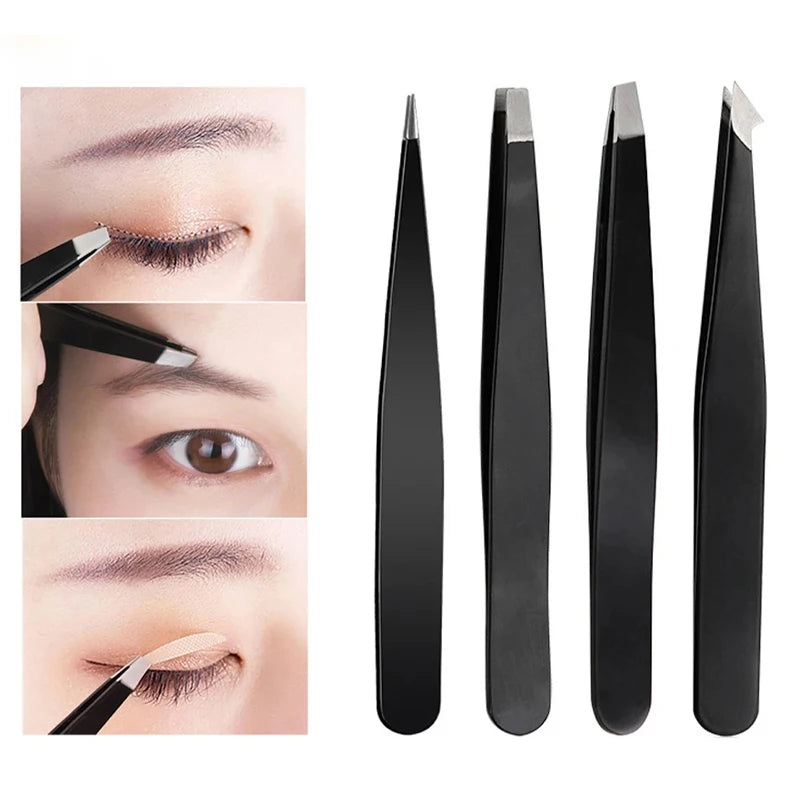 Pure Plus Precision Stainless Steel Tweezers - Eyebrow & Hair Removal Tool